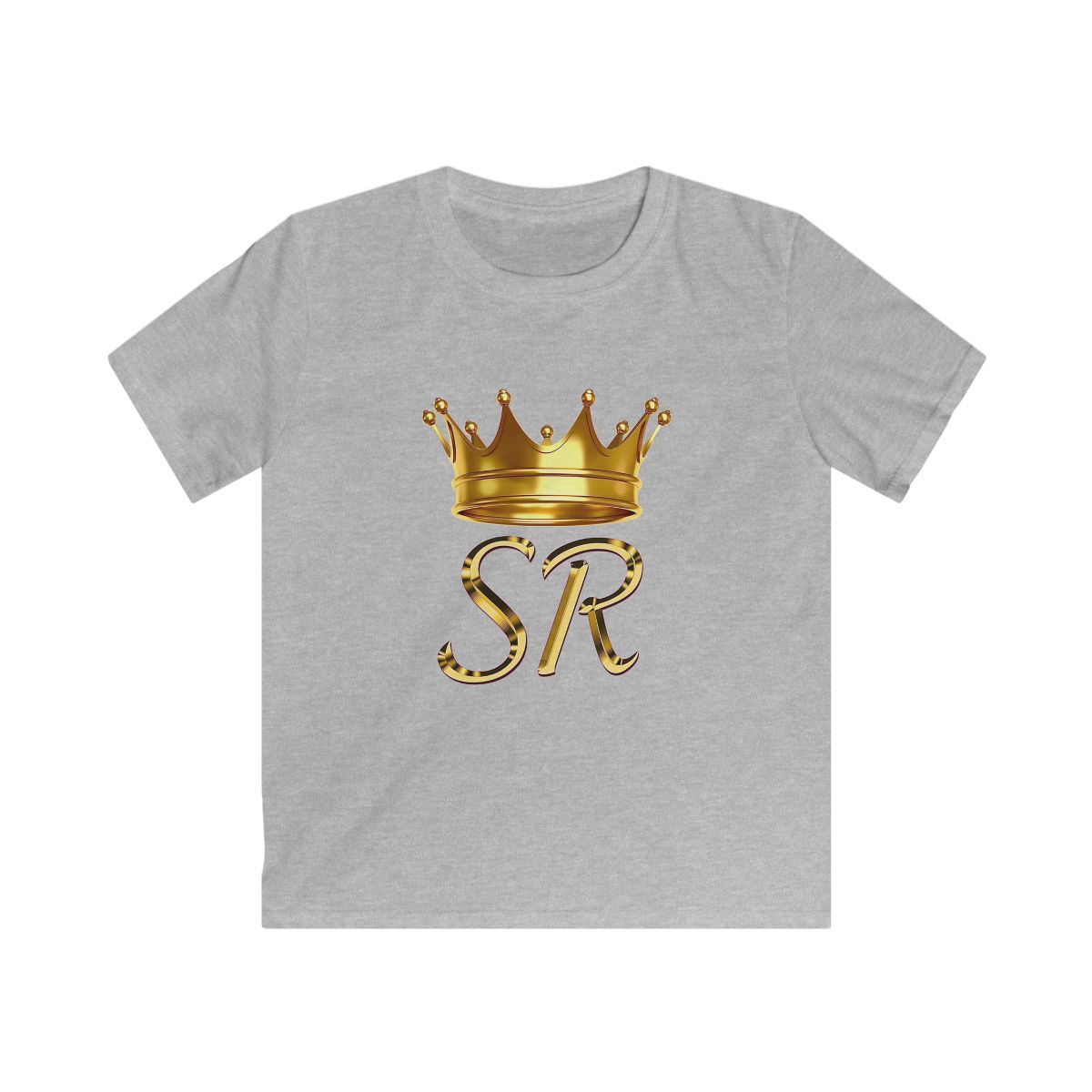 Gold Crown SR Initials Kids Tee | Monogram Crown Shirt Sierra and Rhia English - alternate angle 3, merchandise