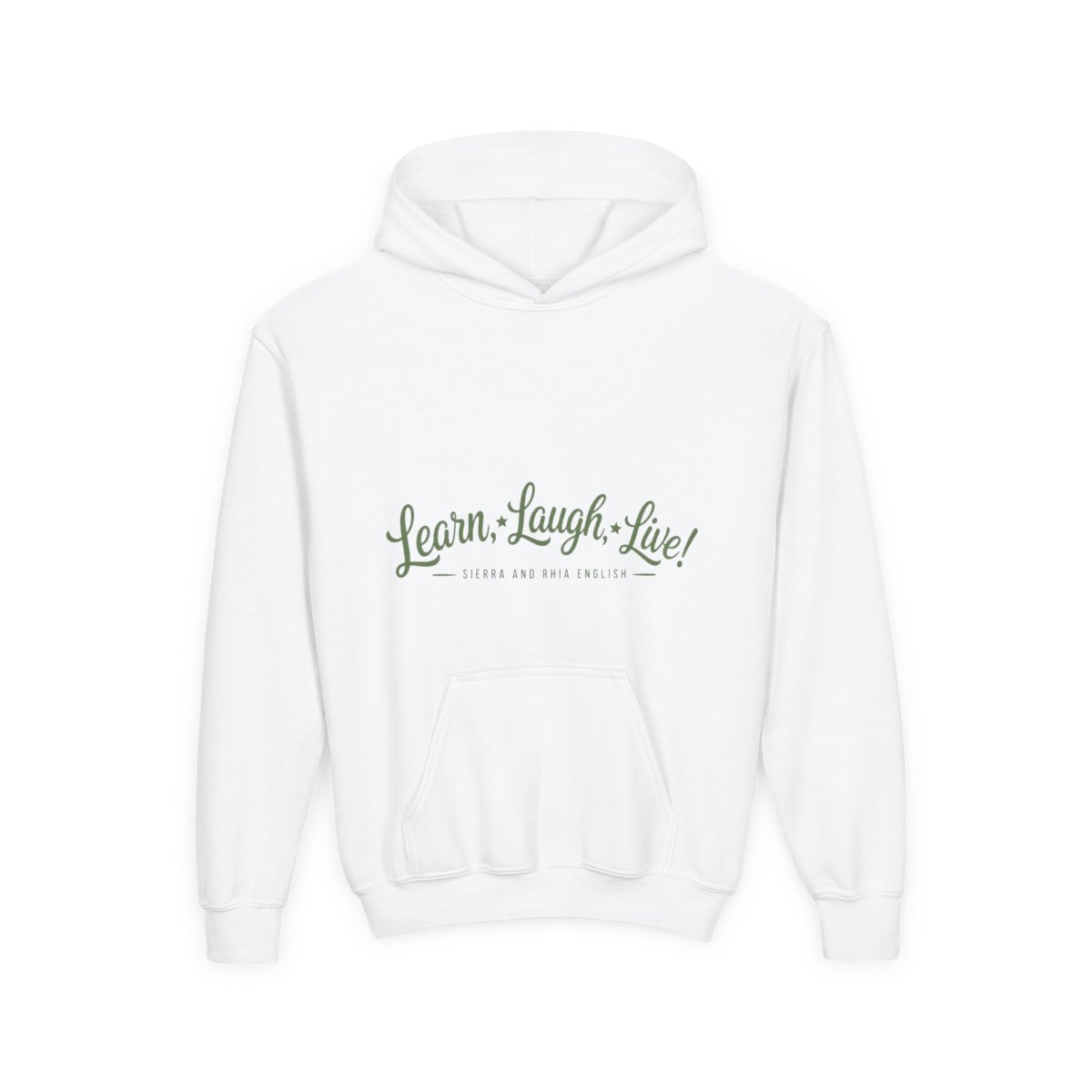 Sierra and Rhia English "Learn, Laugh, Live!" Kids Hoodie — official Sierra and Rhia English Hoodies