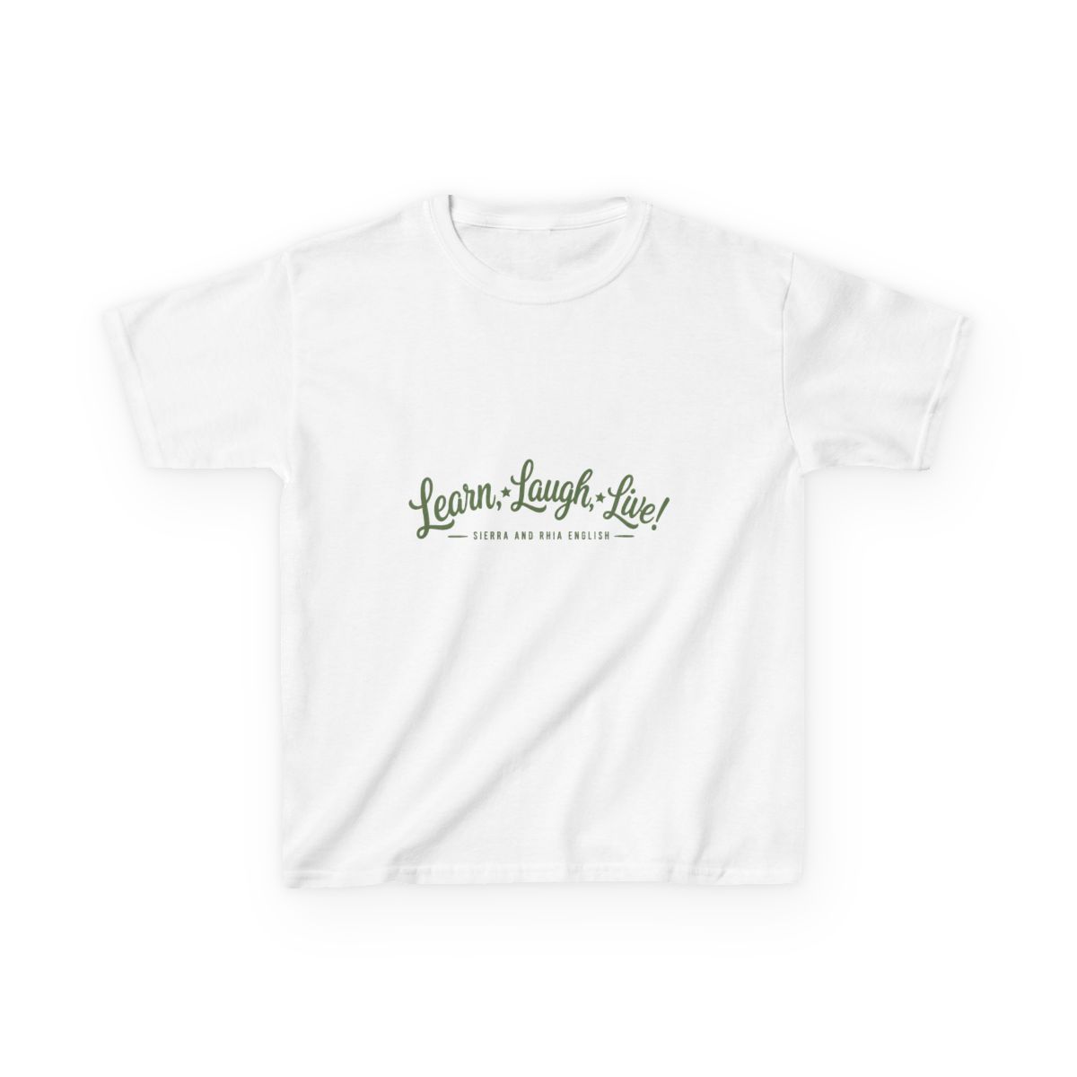 Sierra and Rhia English "Learn, Laugh, Live!" Unisex Kids Tee